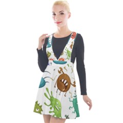 Dangerous Streptococcus Lactobacillus Staphylococcus Others Microbes Cartoon Style Vector Seamless P Plunge Pinafore Velour Dress