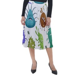 Dangerous Streptococcus Lactobacillus Staphylococcus Others Microbes Cartoon Style Vector Seamless P Classic Velour Midi Skirt  by Ravend
