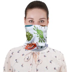 Dangerous Streptococcus Lactobacillus Staphylococcus Others Microbes Cartoon Style Vector Seamless P Face Covering Bandana (adult)