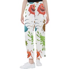 Dangerous Streptococcus Lactobacillus Staphylococcus Others Microbes Cartoon Style Vector Seamless P Women s Pants 