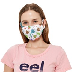 Dangerous Streptococcus Lactobacillus Staphylococcus Others Microbes Cartoon Style Vector Seamless P Crease Cloth Face Mask (adult) by Ravend