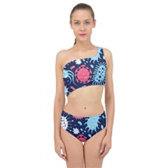 Seamless Pattern Microbes Virus Vector Illustration Spliced Up Two Piece Swimsuit by Ravend