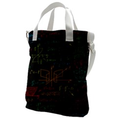 Mathematical Colorful Formulas Drawn By Hand Black Chalkboard Canvas Messenger Bag by Ravend