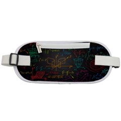 Mathematical Colorful Formulas Drawn By Hand Black Chalkboard Rounded Waist Pouch