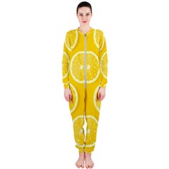 Lemon Fruits Slice Seamless Pattern Onepiece Jumpsuit (ladies)