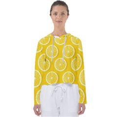 Lemon Fruits Slice Seamless Pattern Women s Slouchy Sweat