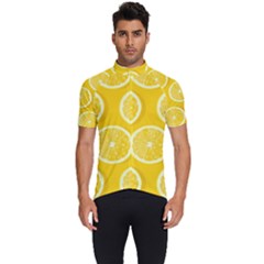 Lemon Fruits Slice Seamless Pattern Men s Short Sleeve Cycling Jersey by Ravend