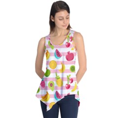 Tropical Fruits Berries Seamless Pattern Sleeveless Tunic