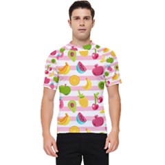 Tropical Fruits Berries Seamless Pattern Men s Short Sleeve Rash Guard by Ravend