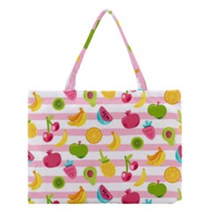 Tropical Fruits Berries Seamless Pattern Medium Tote Bag by Ravend