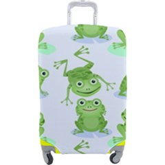 Cute Green Frogs Seamless Pattern Luggage Cover (large)