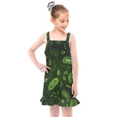 Bacteria Virus Seamless Pattern Inversion Kids  Overall Dress by Ravend