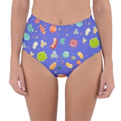 Virus Seamless Pattern Reversible High-waist Bikini Bottoms