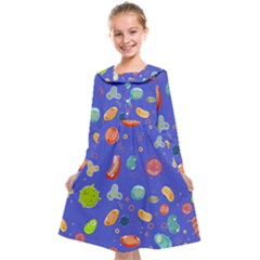 Virus Seamless Pattern Kids  Midi Sailor Dress