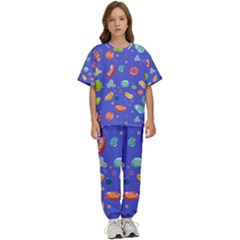 Virus Seamless Pattern Kids  T-shirt And Pants Sports Set