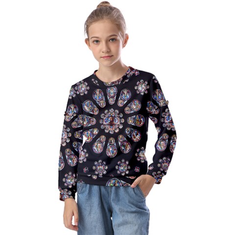 Photo Chartres Notre Dame Kids  Long Sleeve T-shirt With Frill  by Bedest