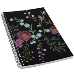 Embroidery Trend Floral Pattern Small Branches Herb Rose 5 5  X 8 5  Notebook by Apen