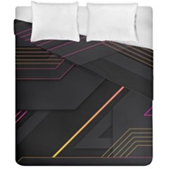 Gradient Geometric Shapes Dark Background Duvet Cover Double Side (california King Size)