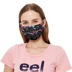 Embroidery Trend Floral Pattern Small Branches Herb Rose Crease Cloth Face Mask (Adult)