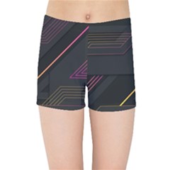 Gradient Geometric Shapes Dark Background Kids  Sports Shorts