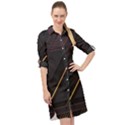 Gradient Geometric Shapes Dark Background Long Sleeve Mini Shirt Dress View1