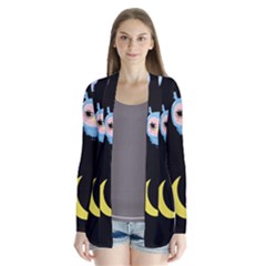 Cute Art Print Pattern Drape Collar Cardigan by Apen