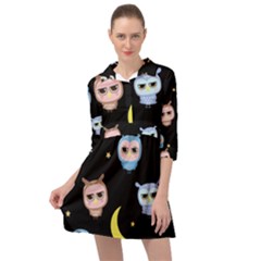 Cute Art Print Pattern Mini Skater Shirt Dress by Apen