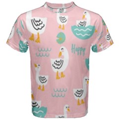 Cute Owl Doodles With Moon Star Seamless Pattern Men s Cotton T-shirt by Apen