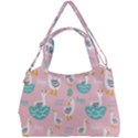 Cute Owl Doodles With Moon Star Seamless Pattern Double Compartment Shoulder Bag View1