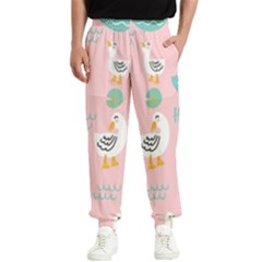 Cute Owl Doodles With Moon Star Seamless Pattern Men s Elastic Waist Pants by Apen