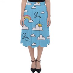 Seamless Pattern Vector Owl Cartoon With Bugs Classic Midi Skirt by Apen