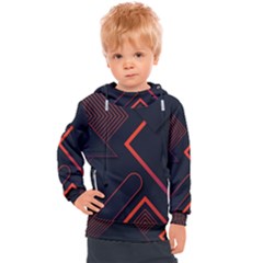 Gradient Geometric Shapes Dark Background Design Kids  Hooded Pullover by Apen