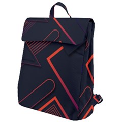 Gradient Geometric Shapes Dark Background Design Flap Top Backpack