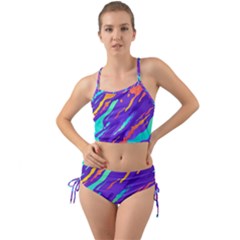 Multicolored Abstract Background Mini Tank Bikini Set by Apen