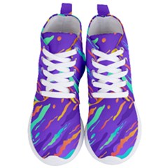 Multicolored Abstract Background Women s Lightweight High Top Sneakers by Apen