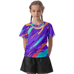 Multicolored Abstract Background Kids  Front Cut T-shirt