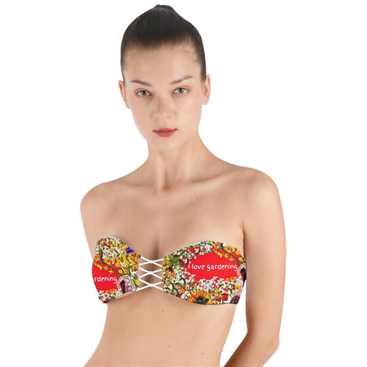 Garden Lover Twist Bandeau Bikini Top