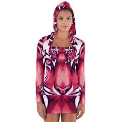 Tiger Design Long Sleeve Hooded T-shirt