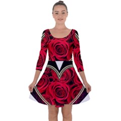 Love Design Quarter Sleeve Skater Dress