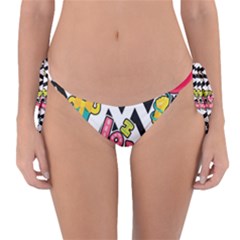 Vector Romantic Love Seamless Pattern Reversible Bikini Bottoms