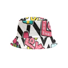 Vector Romantic Love Seamless Pattern Bucket Hat (kids) by Apen