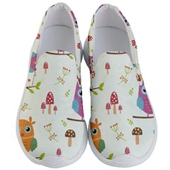 Forest Seamless Pattern With Cute Owls Men s Lightweight Slip Ons by Apen