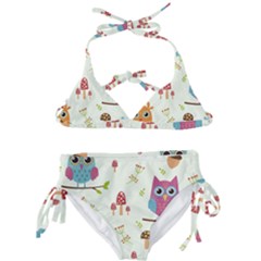 Forest Seamless Pattern With Cute Owls Kids  Classic Bikini Set by Apen