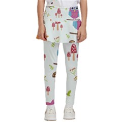 Forest Seamless Pattern With Cute Owls Kids  Skirted Pants by Apen