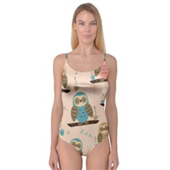 Seamless Pattern Owls Dream Cute Style Pajama Fabric Camisole Leotard 