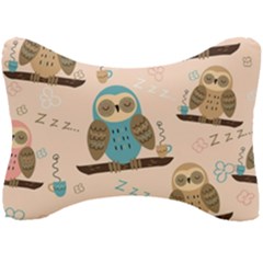 Seamless Pattern Owls Dream Cute Style Pajama Fabric Seat Head Rest Cushion