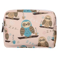 Seamless Pattern Owls Dream Cute Style Pajama Fabric Make Up Pouch (Medium)
