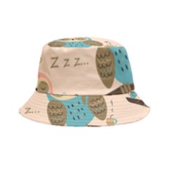 Seamless Pattern Owls Dream Cute Style Pajama Fabric Bucket Hat