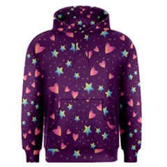 Colorful Stars Hearts Seamless Vector Pattern Men s Core Hoodie