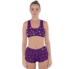 Colorful Stars Hearts Seamless Vector Pattern Racerback Boyleg Bikini Set